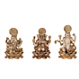 Brass Ganesh Lakshmi Saraswati Idol Set with Velvet Box BHB09985