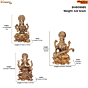Brass Ganesh Lakshmi Saraswati Idol Set with Velvet Box BHB09985
