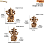 Brass Ganesh Lakshmi Saraswati Box Set for Home Decor & Puja BHB12394