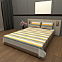 Kerala Gradient Verdant Waves Stripes Double Bedsheet Cotton with Pillow Covers