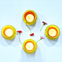 DOME Tealight Holders_Green  Set of 4 With Complimentary HD Candles 