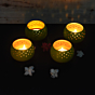 DOME Tealight Holders_Green  Set of 4 With Complimentary HD Candles 