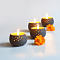 DOME Tealight Holders_Grey  Set of 4 With Complimentary HD Candles 