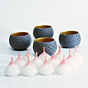 DOME Tealight Holders_Grey  Set of 4 With Complimentary HD Candles 