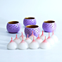 DOME Tealight Holders_Purple  Set of 4 With Complimentary HD Candles 