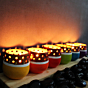 Multicolured Tea Light Holders with Complimentary Candles | Set of 6 | 