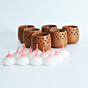 MINI Natural Tea Light Holders Set of 6 With Complimentary HD Candles