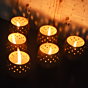 MINI Natural Tea Light Holders Set of 6 With Complimentary HD Candles