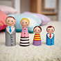CHANNAPATNA TOYS Wooden Peg Dolls Family Non Toxic Colors, 2 Years, Set of 4 Wooden Dolls | Pretend Play, Open Ended Toys, Waldorf Inspired, Improves Childs Creativity