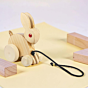 Channapatna Toys Wooden Pull Along Bunny Toy, Natural Wood Colour, for Toddlers & Kids 12 Months & Above