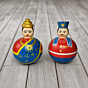 Channapatna Wooden Raja Rani Roly Poly Dolls, Set of 2, Multicolour