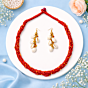 Red Jute Layered Necklace Set