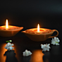 QUEEN DIYA Candle Holder Set of 2 with Complimentary Candles