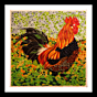 " Paper Quilled Rooster Frame - Rustic Charm for Your Memories"