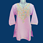 Women Embroidered Pure Cotton purple short Kurta L size