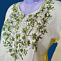 Women Embroidered Pure Cotton light yellow short Kurti