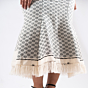 Handmade Organic Cotton Skirt ThlanPar Pattern I Off White 