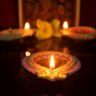 Colourful Motiff Diya D2 Diwali Special - Set Of 12 Diyas & Cotton Wicks