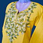 Women Embroidered Pure Cotton yellow Kurta  s size
