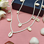 Cowrie Shell Beaded Layered Necklace