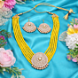 Multilayer Beads & Jute Necklace Set 