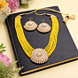 Multilayer Beads & Jute Necklace Set 