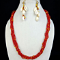 Red Jute Layered Necklace Set