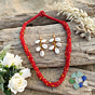 Red Jute Layered Necklace Set