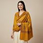 Handwoven Pure Pashmina Neem Jamavar Shawl with Fine Sozni Work | Yellow