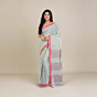 Handloom Bengal Cotton Santipuri Saree |Grey 