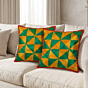 Hand-Embroidered Multicoloured Geometric Pattern Cushion Covers | Set of 2