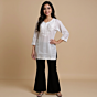 Women Embroidered Pure Cotton white short Kurta  