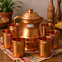 Pure Copper Maharaj Jug |1900 ML | With 6 Copper Glass Tumbler -300 ML