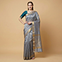 Handloom Mulberry Silk Grey Saree