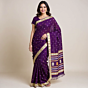 Bengal Handloom Cotton Saree with Blouse Piece | Purple