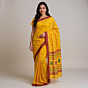 Handloom Cotton Yellow Saree with Blouse Piece