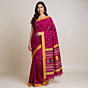 Handloom Cotton Magenta Saree with Blouse Piece