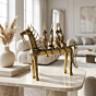 Handcrafted Brass Horse with Riders Showpiece | 16 x 5 x 13 cm