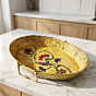 Hand-Painted Floral Heritage Metal Tray