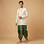 Handcrafted Mayur Puchha Dhoti|Green 
