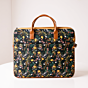 Premium Leather and Fabric Laptop Bag | Floral Print