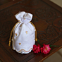 White silk embroidered Potli bag 