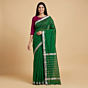 Handloom Mangalagiri Silk Green Saree