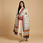Handwoven Tussar Silk Beige Dupatta