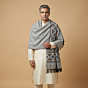 Handwoven Kullu Woollen Shawl for Men | Grey