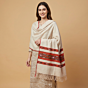 Handwoven White Kullu Shawl