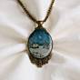 Hand Painted Pendant - Snowfall