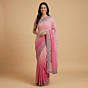 Handcrafted Gotta Patti Saree|Pink