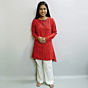 RED EMBROIDED KURTA FOR WOMAN