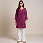 HAND EMBROIDERED BOAT NECK KURTA FOR LADIES